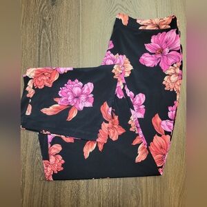 Susan Graver Flowly Floral Pants NWOT